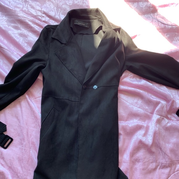 Suede effect trench coat - Picture 2 of 4